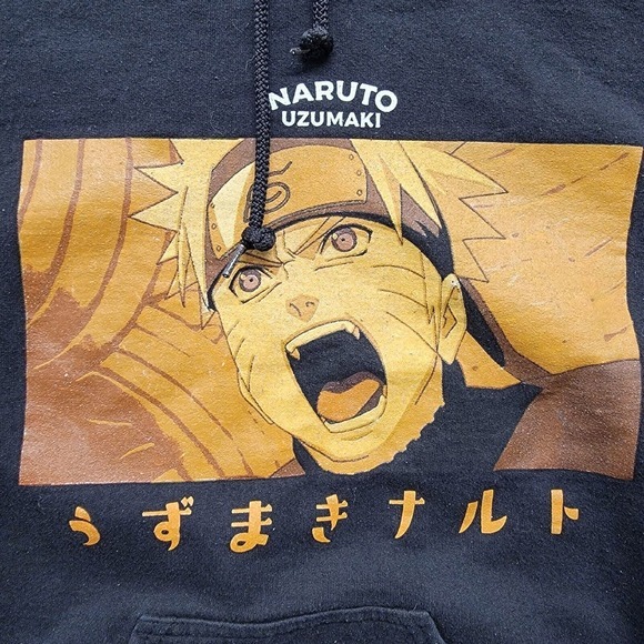 Naruto Shippuden Uzumaki 20th Anniversary Hoodie Sweatshirt Pullover Black Small - Picture 5 of 8